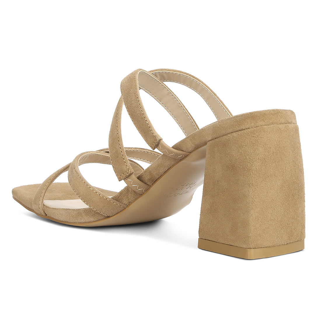 strappy casual block heel sandals#color_camel