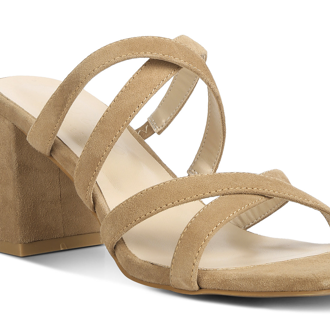 strappy casual block heel sandals#color_camel