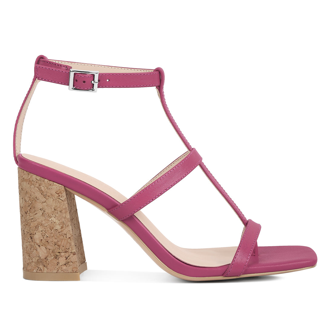open square toe block heel sandals#color_fuchsia