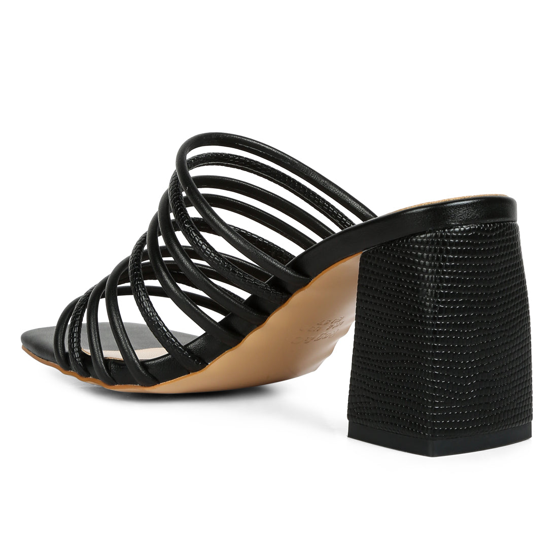 strappy slip on sandals#color_black