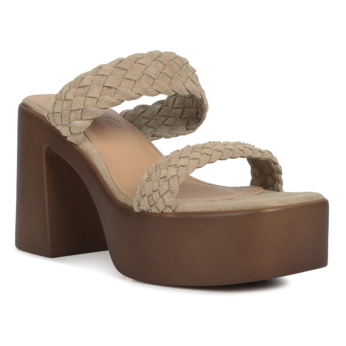 braided detail platform sandals#color_beige