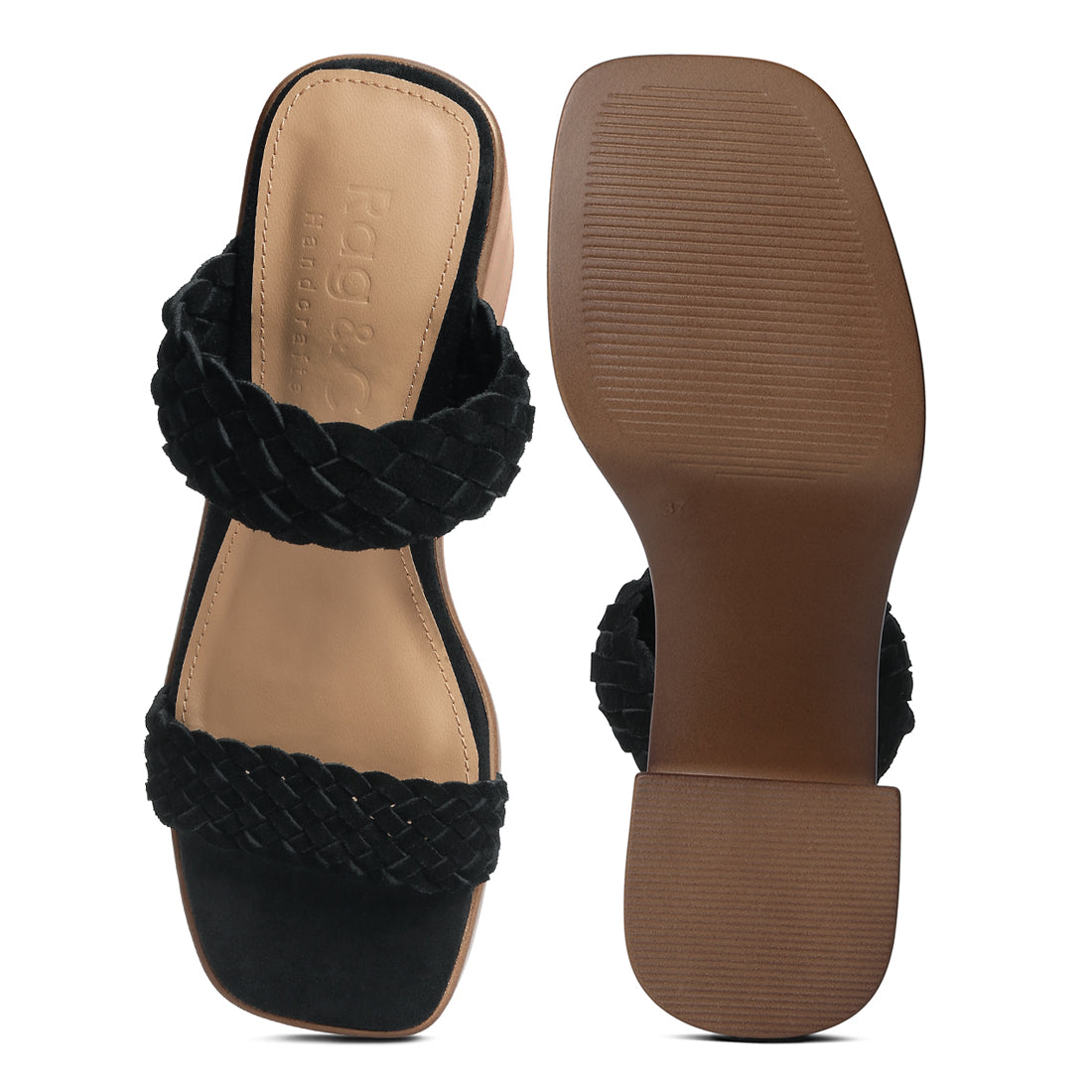 braided detail platform sandals#color_black