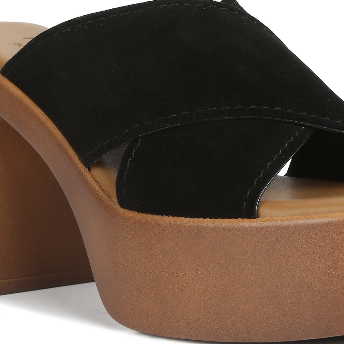 criss cross strap block heel sandals#color_black