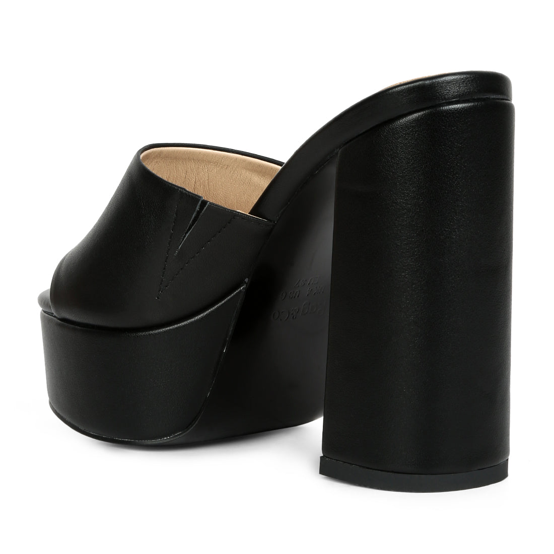 open toe high block heel sandals#color_black