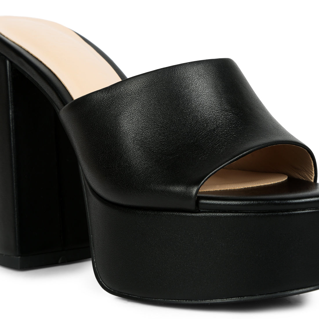 open toe high block heel sandals#color_black