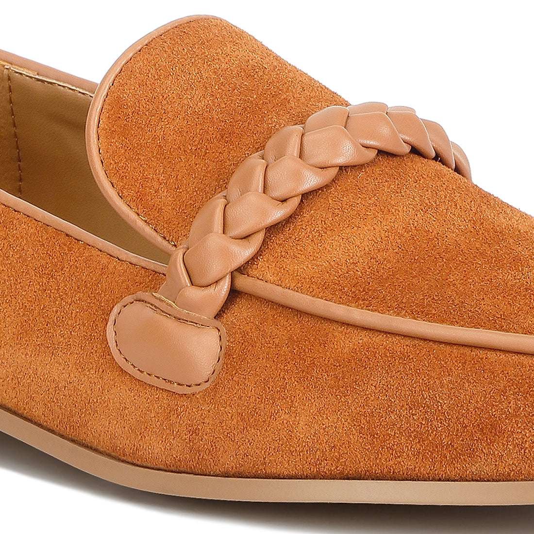 braided detail loafers#color_tan