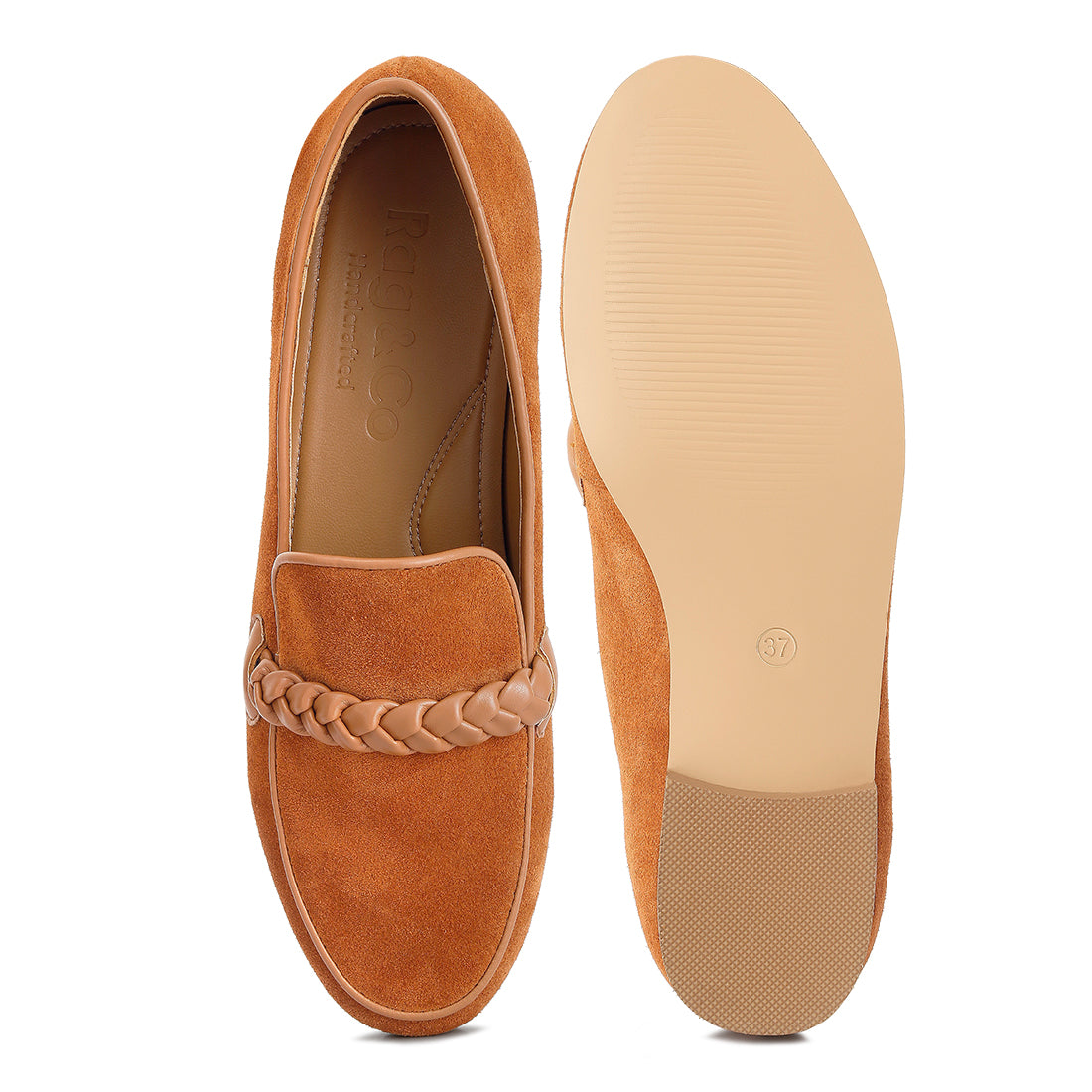 braided detail loafers#color_tan