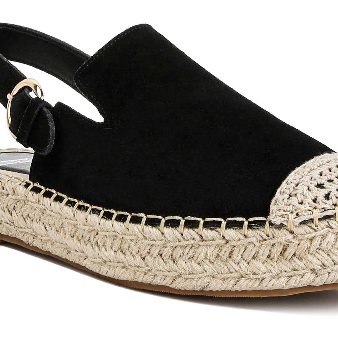 Suede Slingback Strap Espadrilles