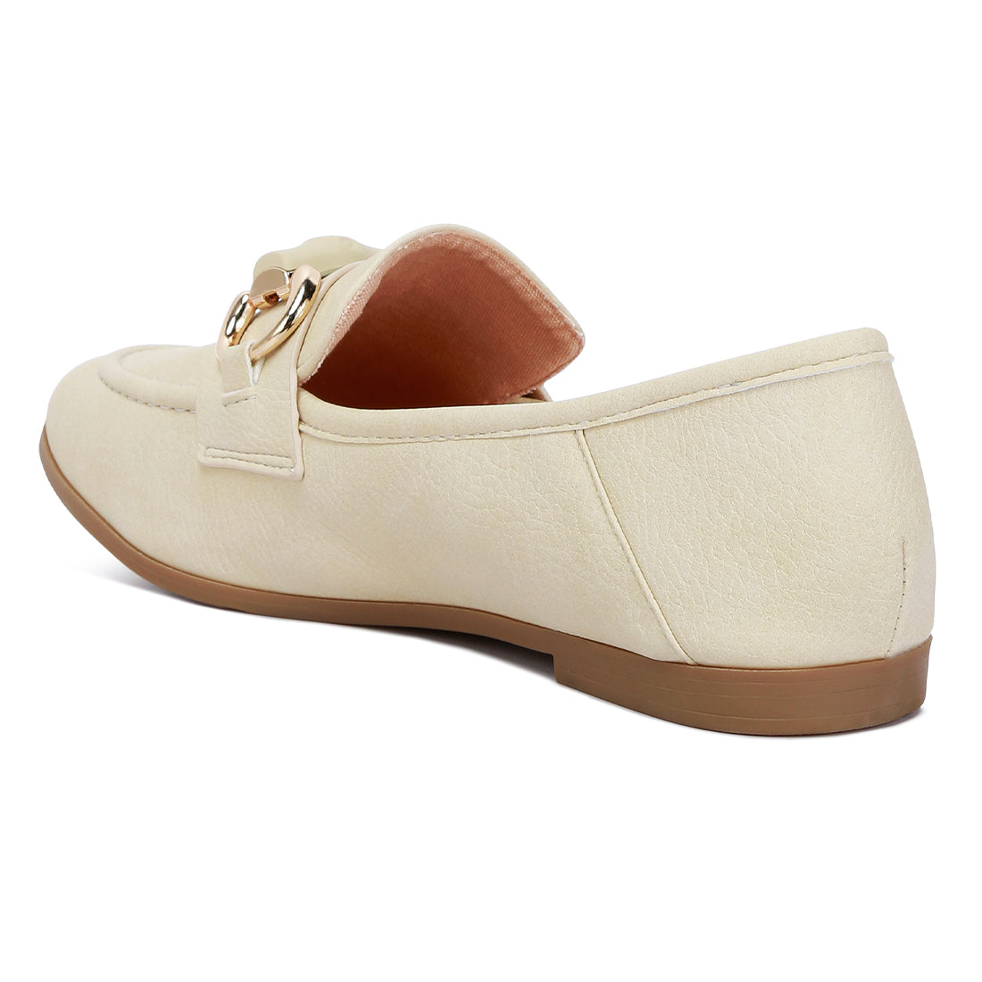 horsebit embellished loafers#color_beige