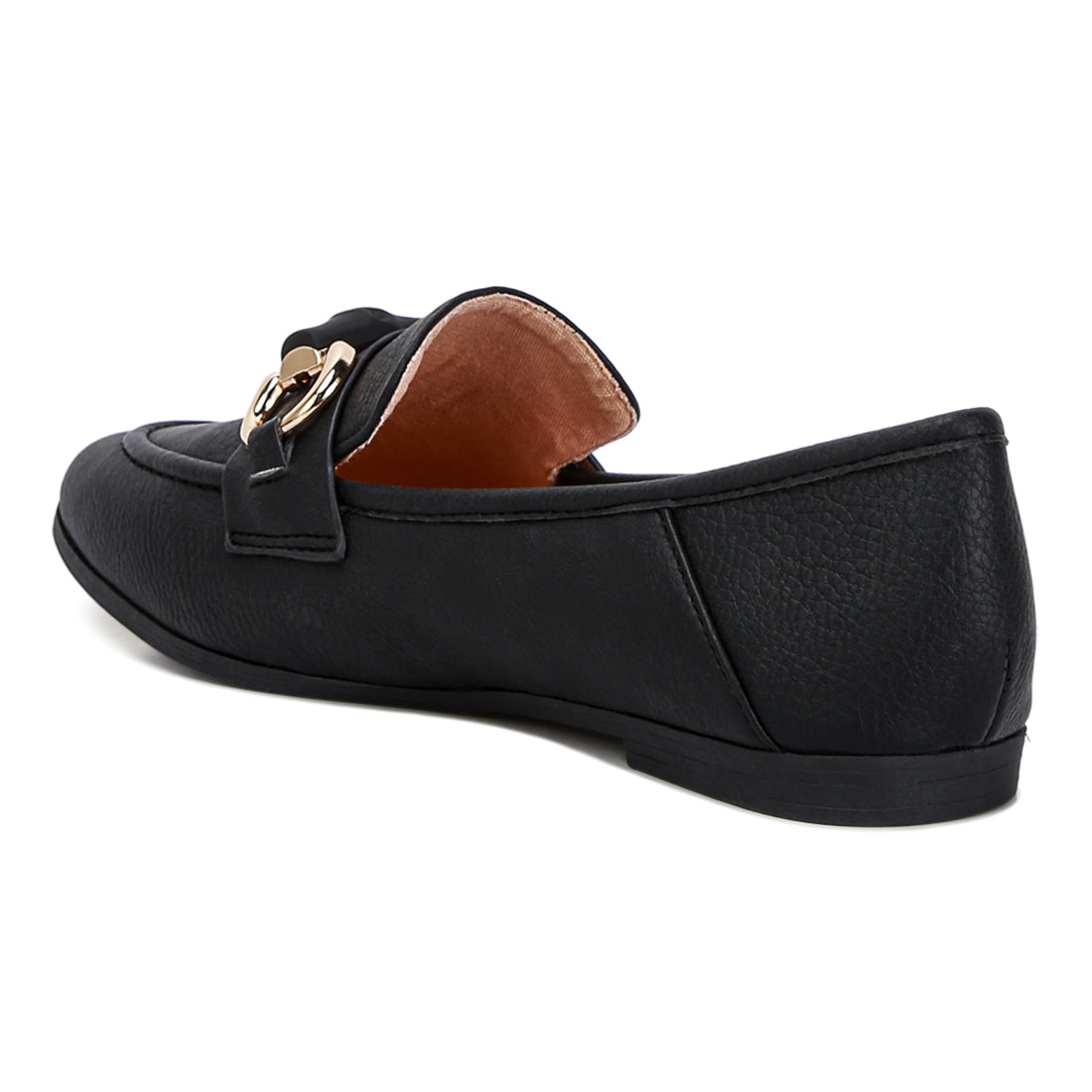 horsebit embellished loafers#color_black