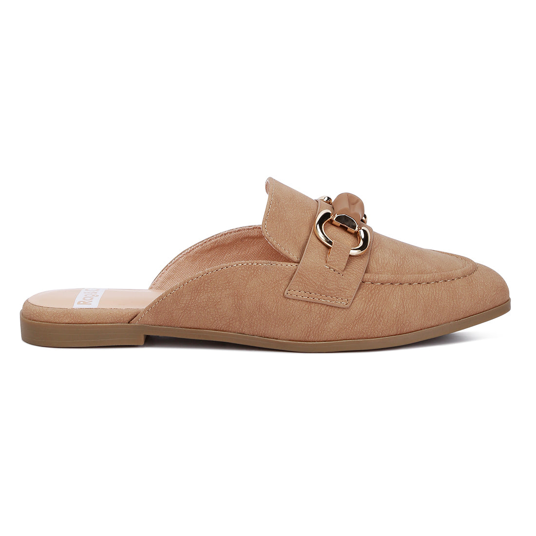 horsebit embellished raffia slip on mules#color_taupe