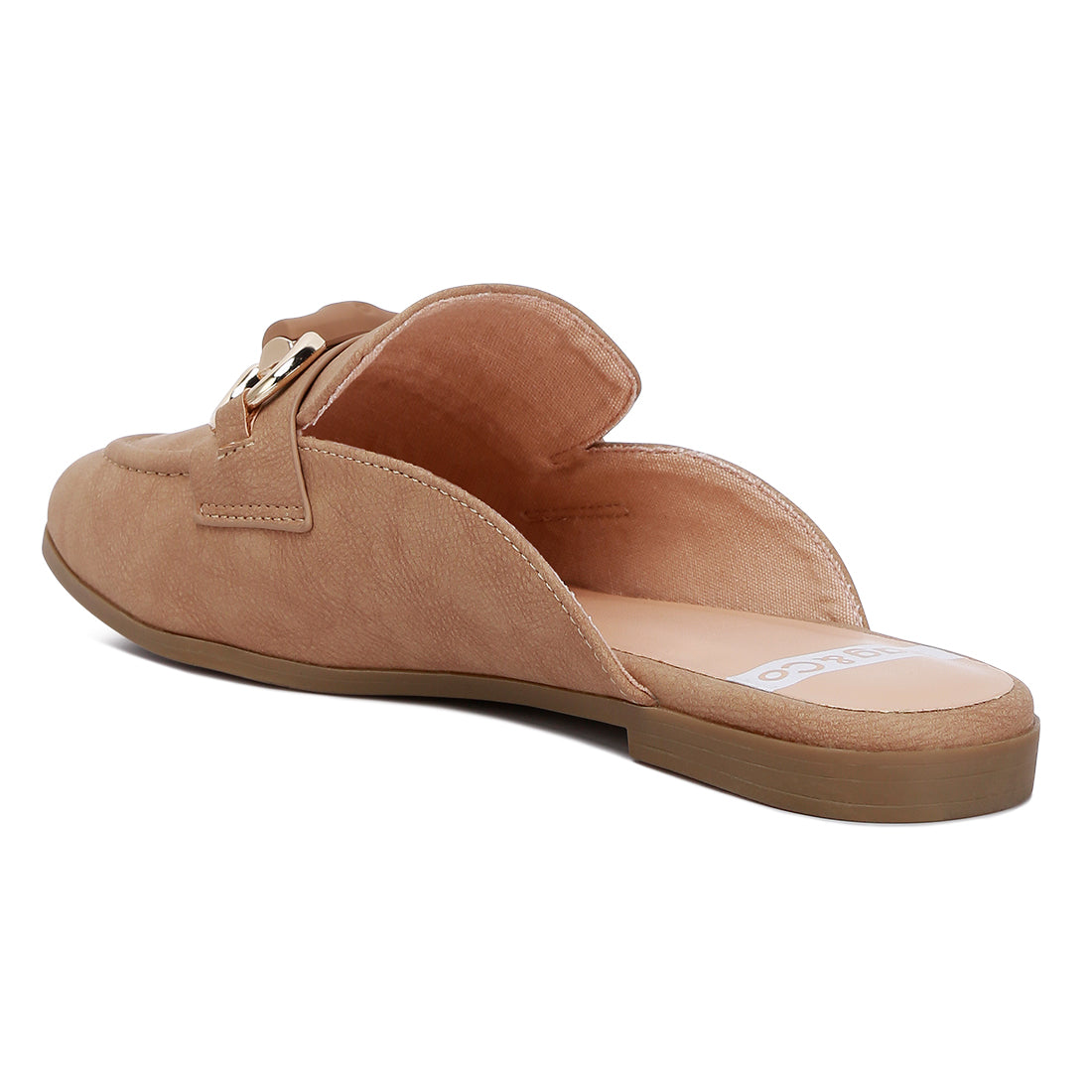 horsebit embellished raffia slip on mules#color_taupe