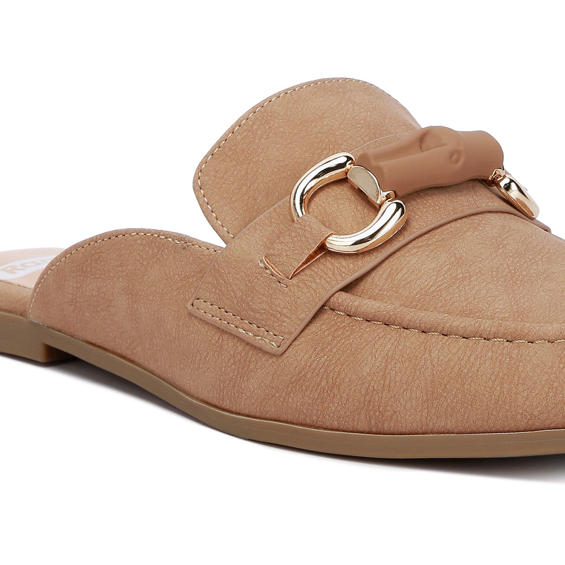 horsebit embellished raffia slip on mules#color_taupe