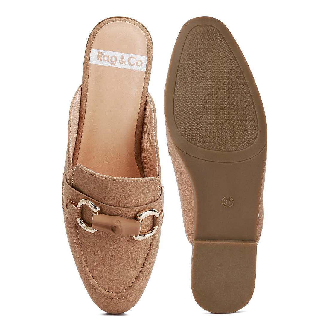 horsebit embellished raffia slip on mules#color_taupe