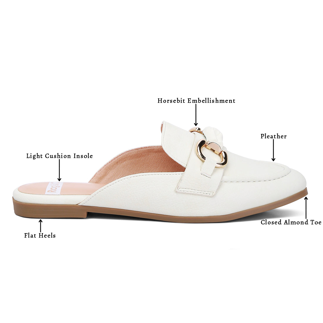 horsebit embellished raffia slip on mules#color_white