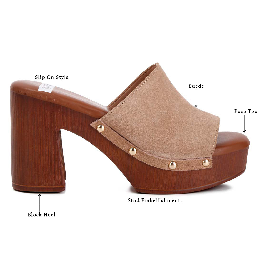 suede high block heel mules#color_tan