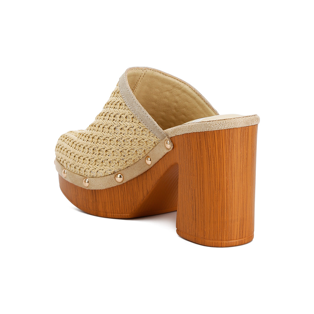 raffia platform clogs#color_beige