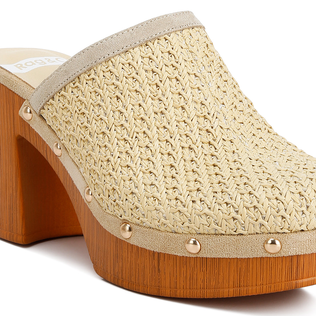 raffia platform clogs#color_beige