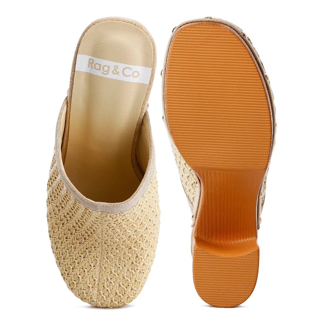 raffia platform clogs#color_beige