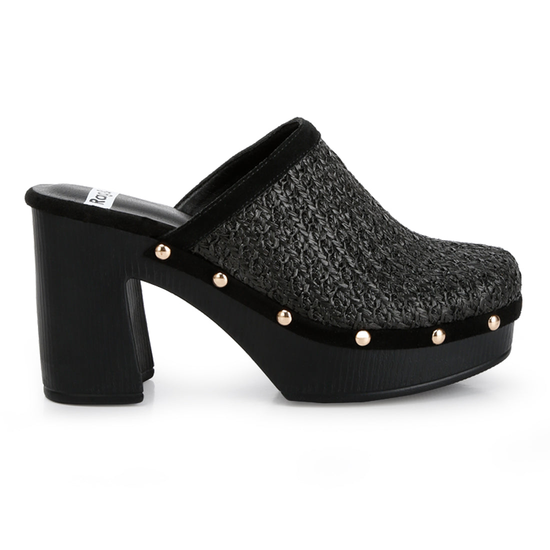 raffia platform clogs#color_black