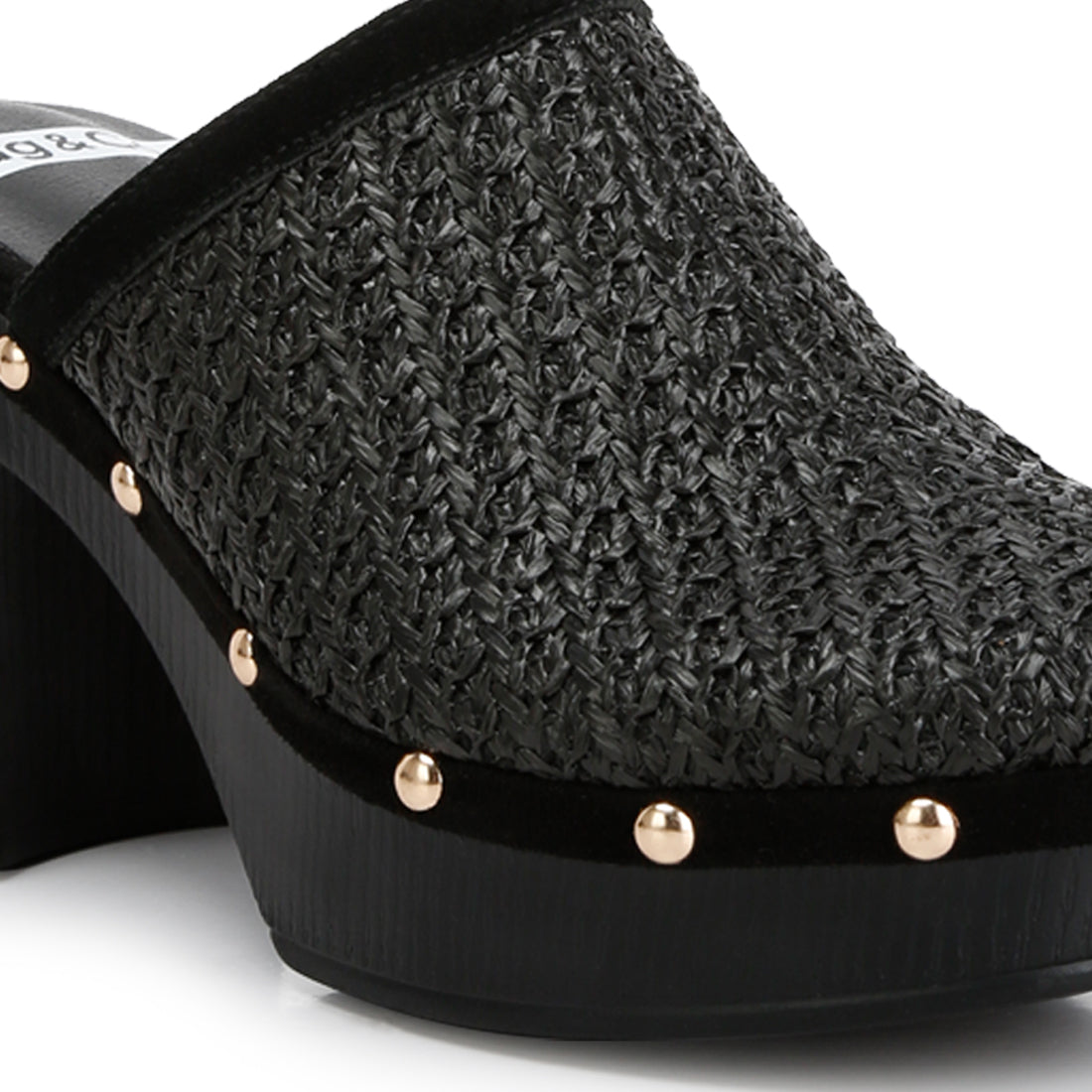 raffia platform clogs#color_black