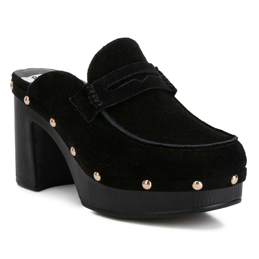 suede platform clogs#color_black