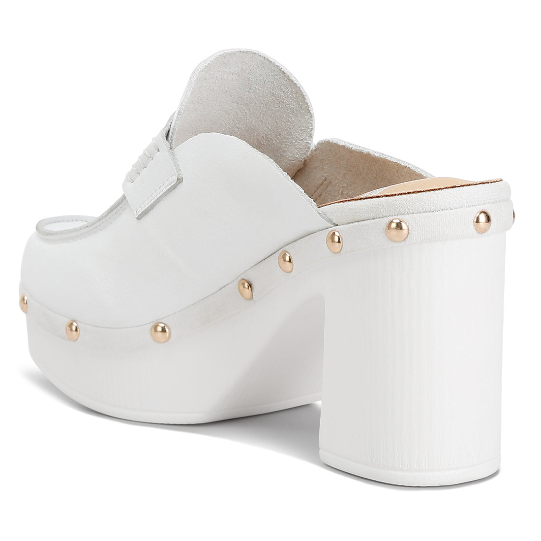 Recycled Leather Platform Clogs