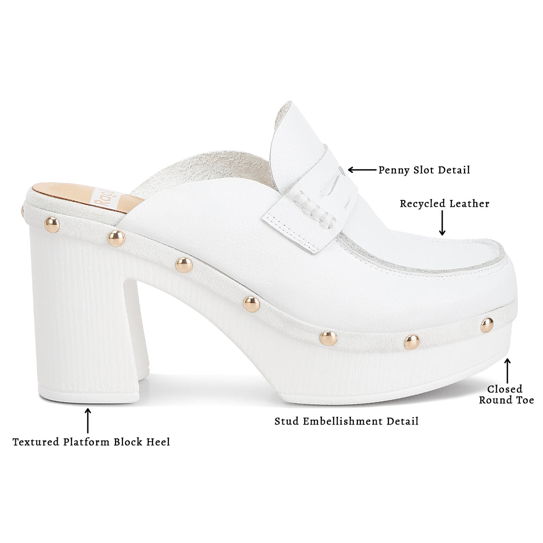 Recycled Leather Platform Clogs