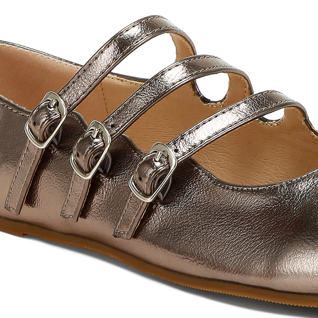 triple strap mary jane sandals
#color_pewter