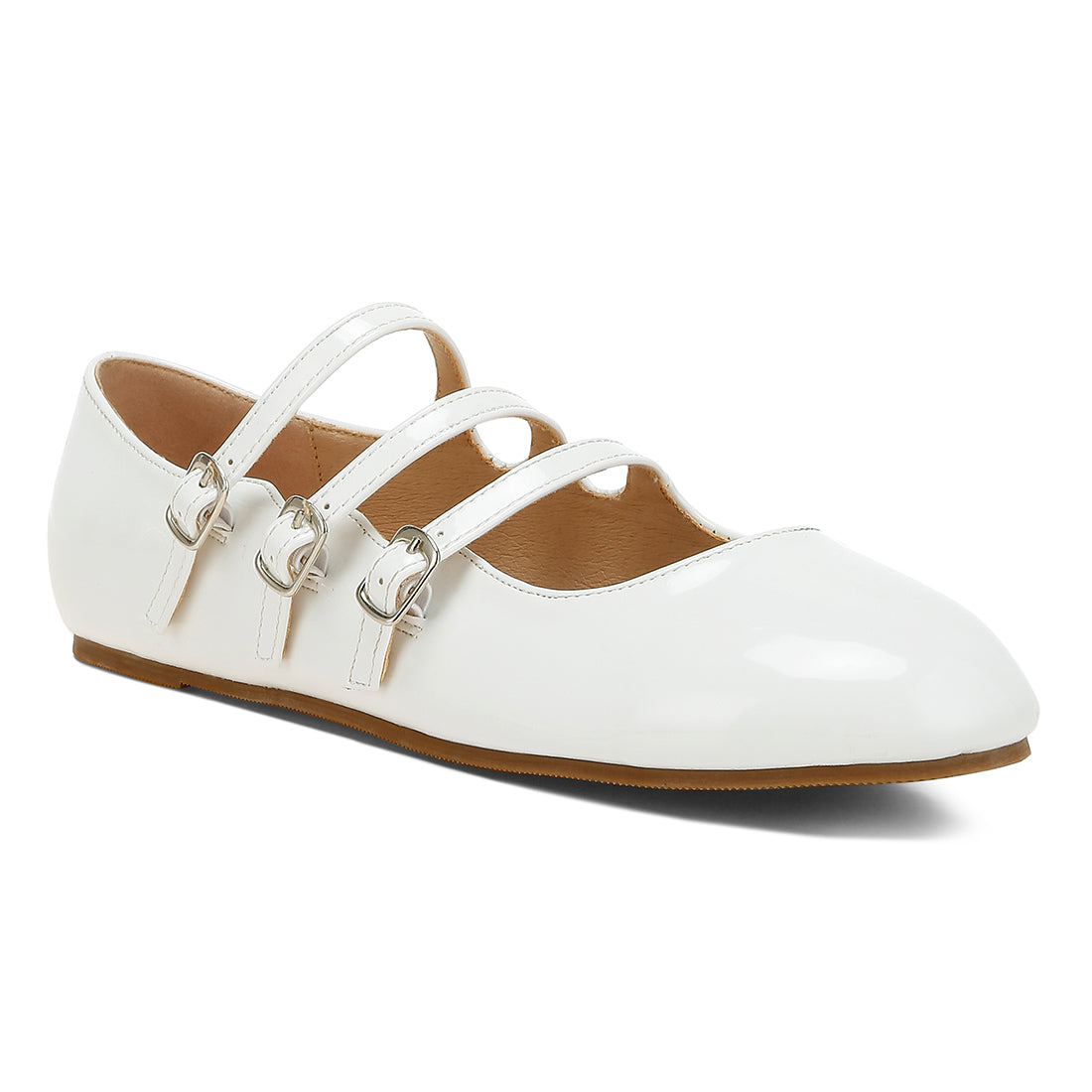 triple strap mary jane sandals
#color_white