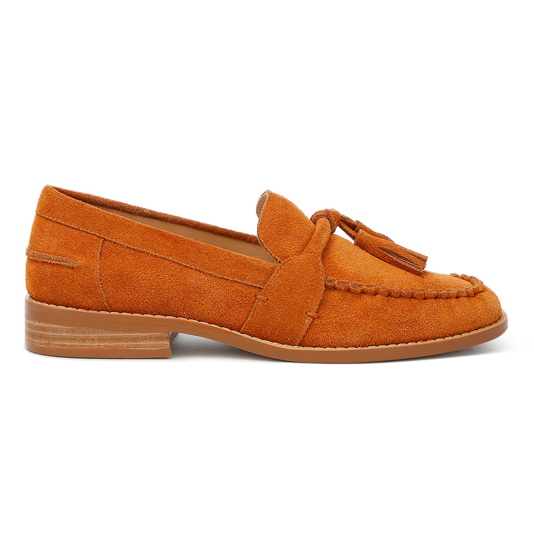 tassels detail suede loafers#color_tan