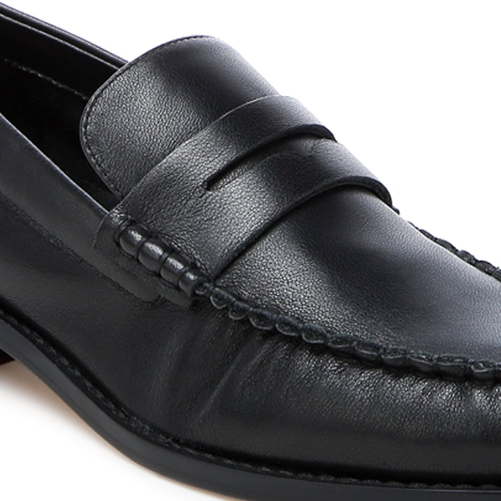 genuine leather loafers#color_black