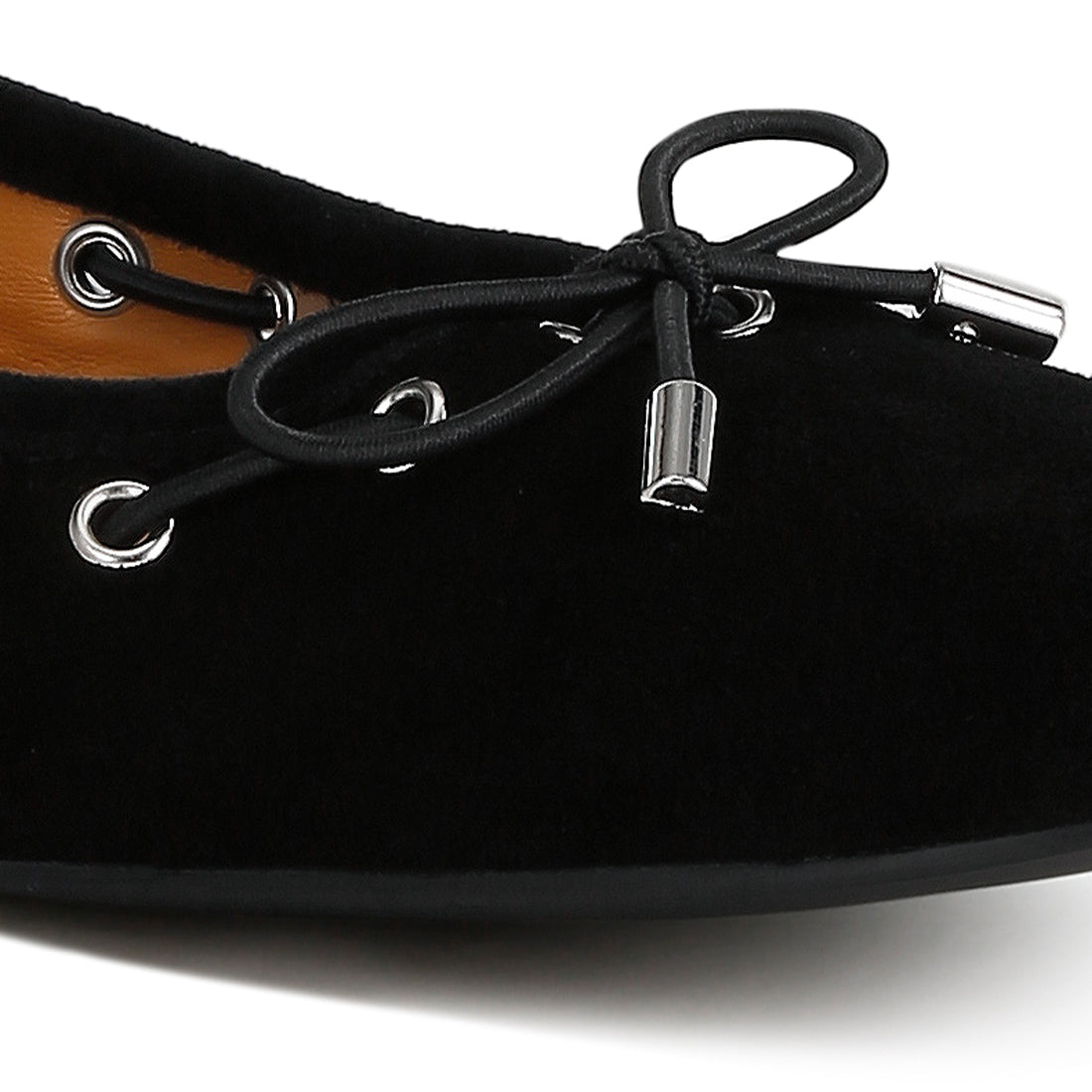 Black Micro Suede Bow Ballerinas