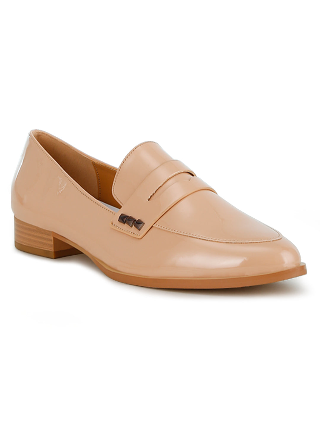 patent pleather penny loafers#color_beige