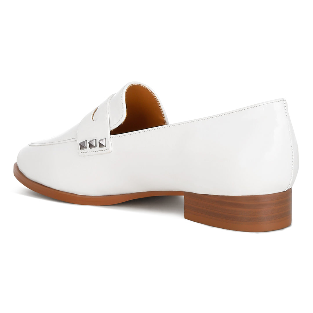 patent pleather penny loafers#color_off-white