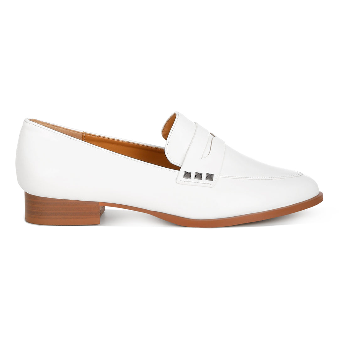 patent pleather penny loafers#color_off-white