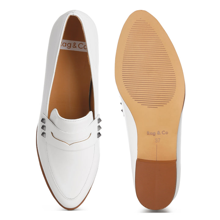 patent pleather penny loafers#color_off-white