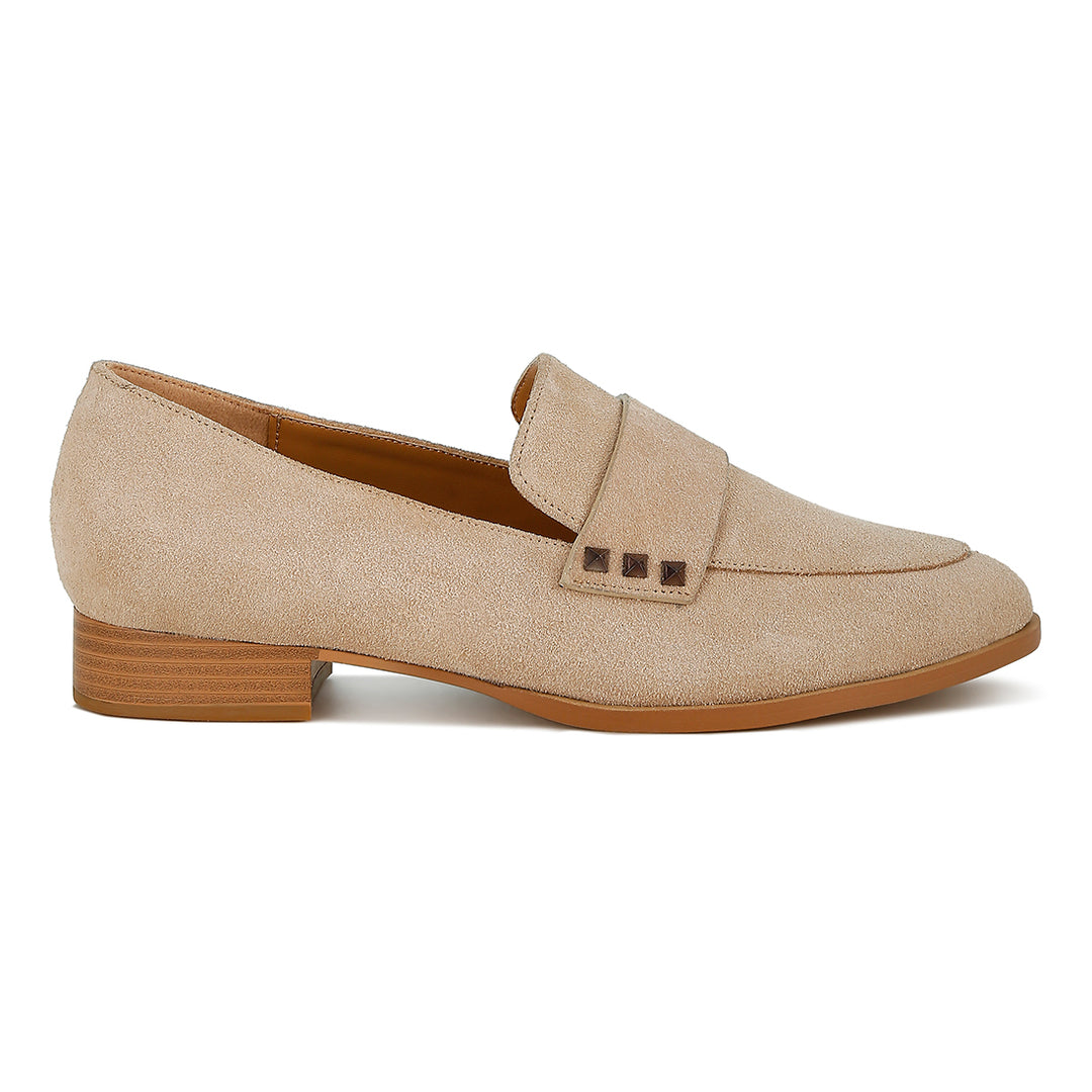 studded suede loafers#color_sand