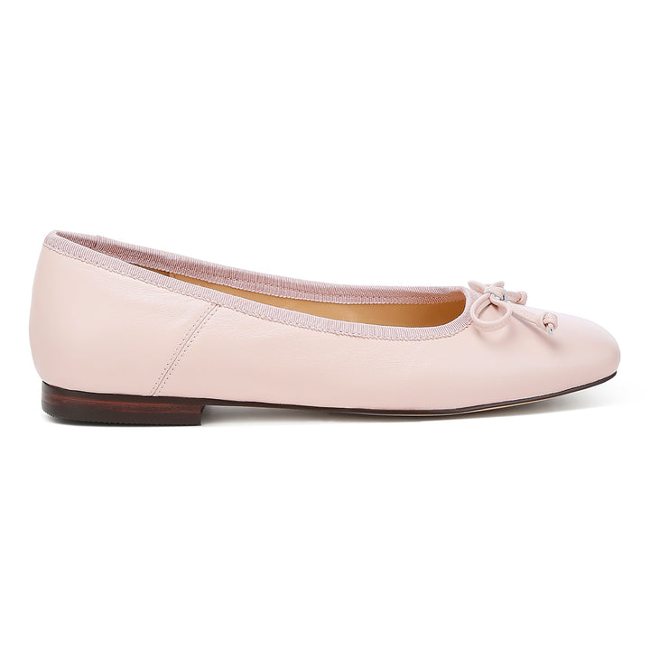 square-toe bow ballerinas#color_pink