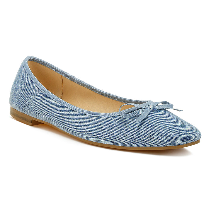 Bow Detail Denim Ballerinas