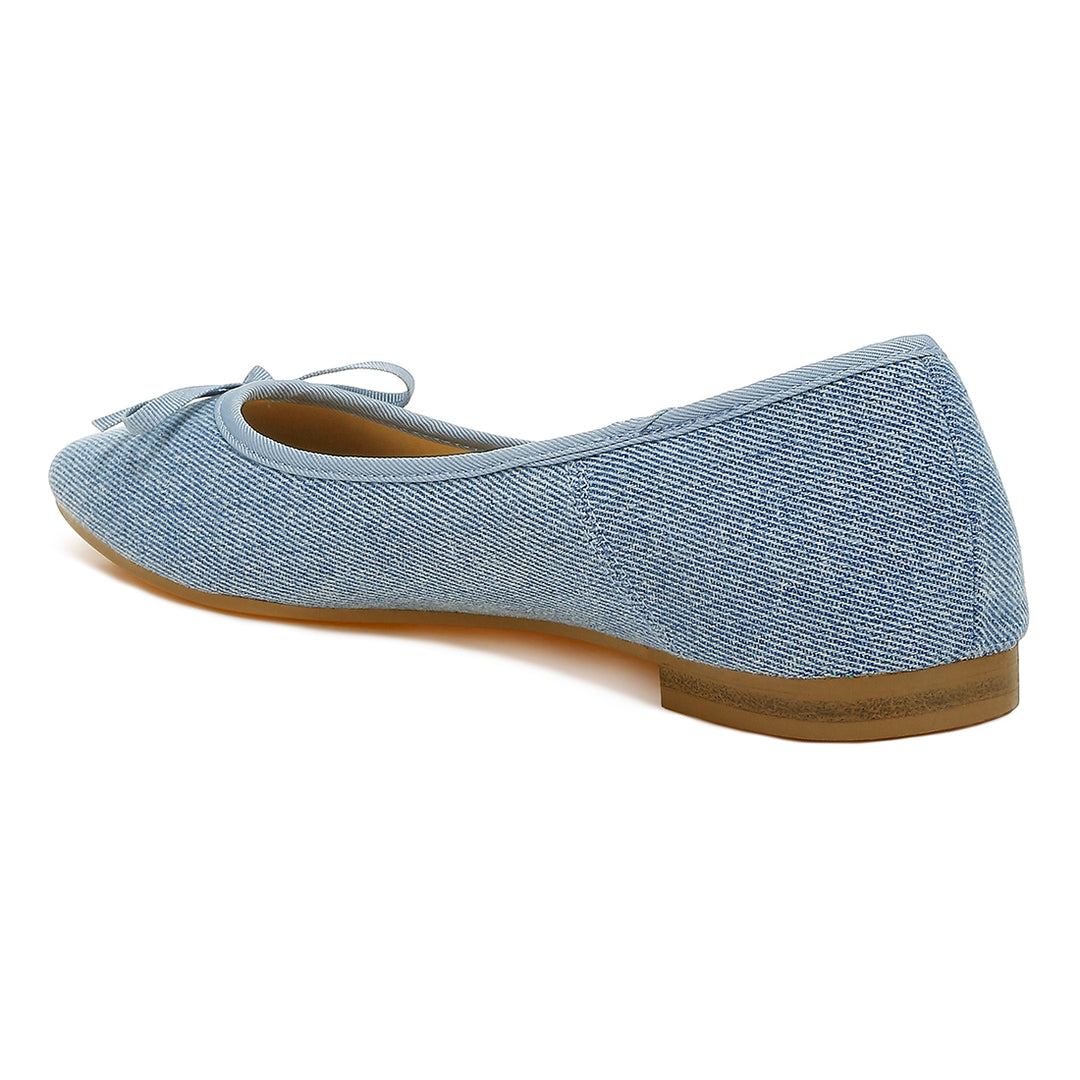 Bow Detail Denim Ballerinas