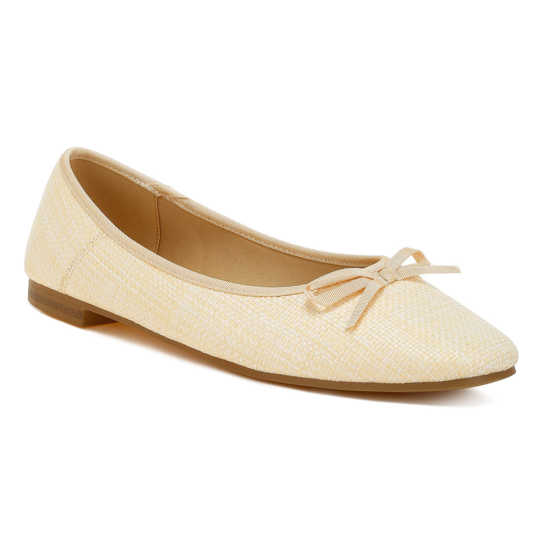 raffia ballet flats#color_cream