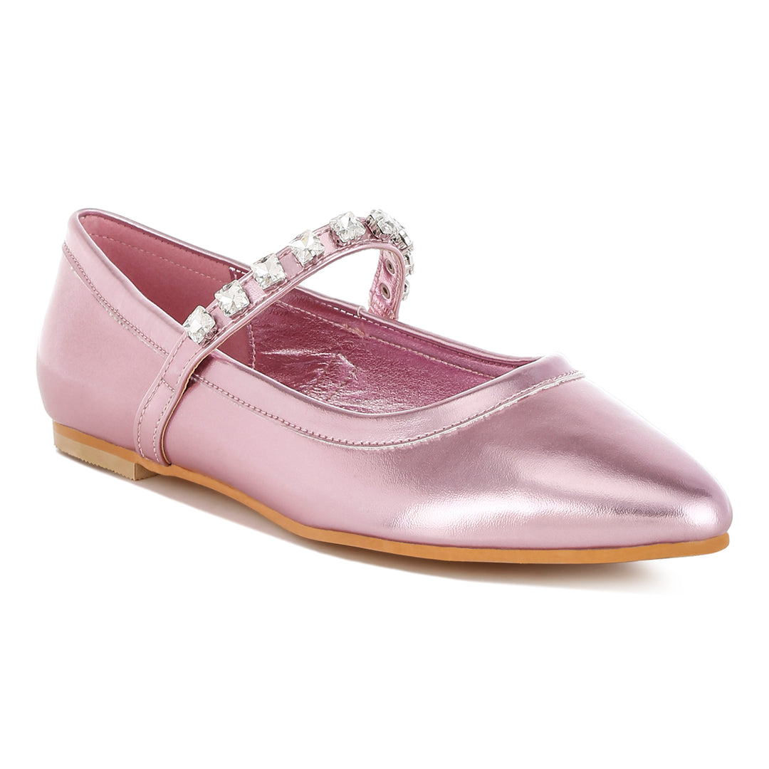 metallic mary jane ballerinas
#color_pink