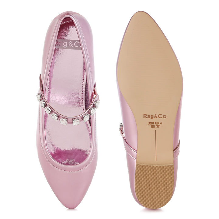 metallic mary jane ballerinas
#color_pink