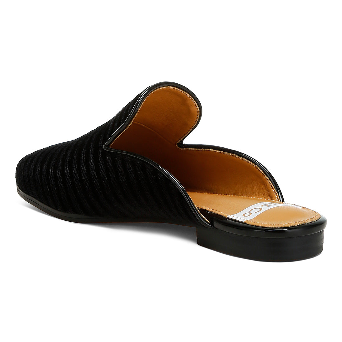 velvet textured slip on mules#color_black