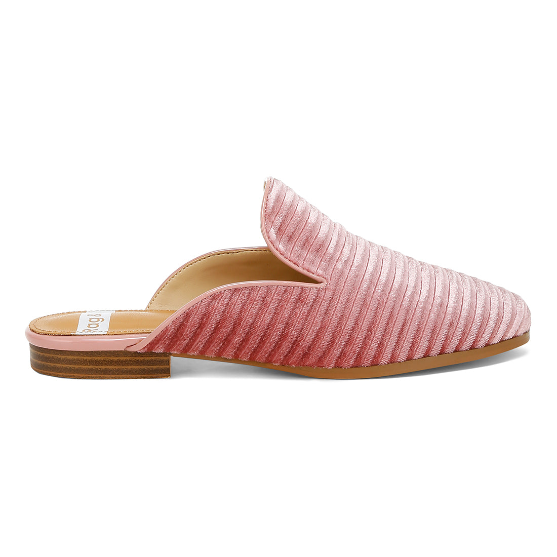 velvet textured slip on mules#color_pink