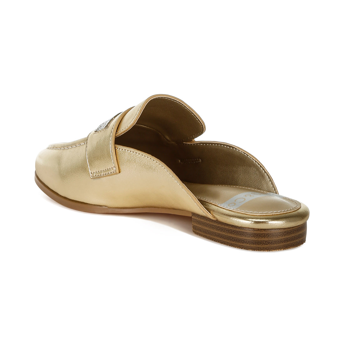 rhinestones slip on mules#color_gold