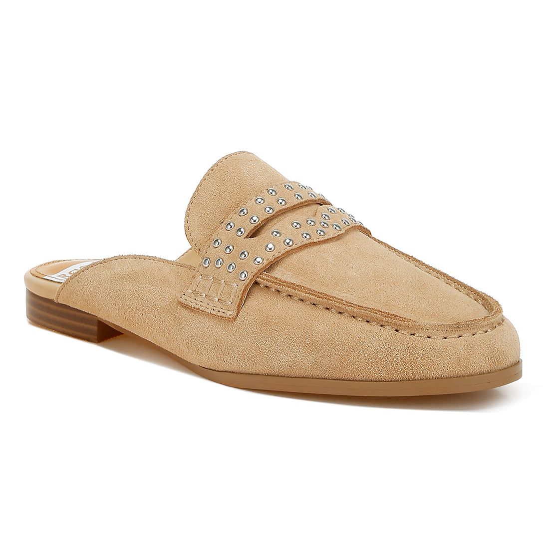 stud embellished penny strap mules#color_beige