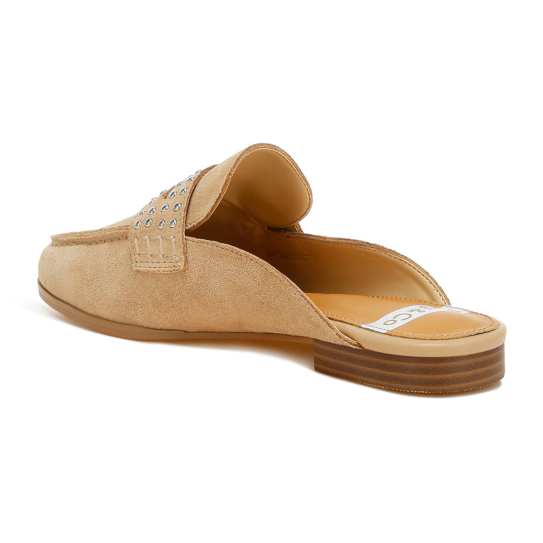 stud embellished penny strap mules#color_beige