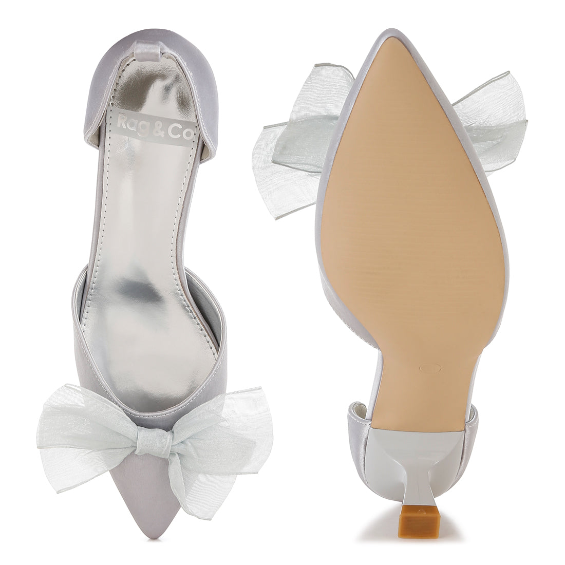 bow detail satin sandals#color_silver